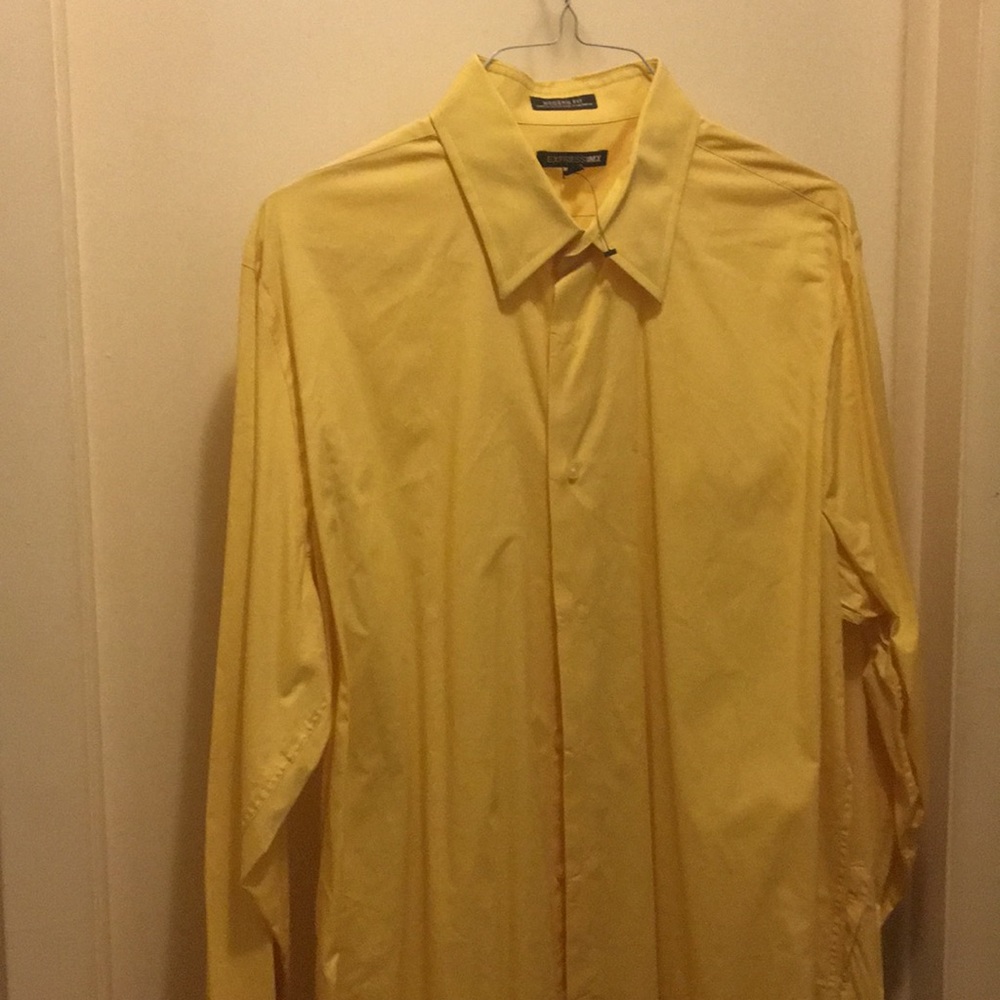Express modern fit yellow button down